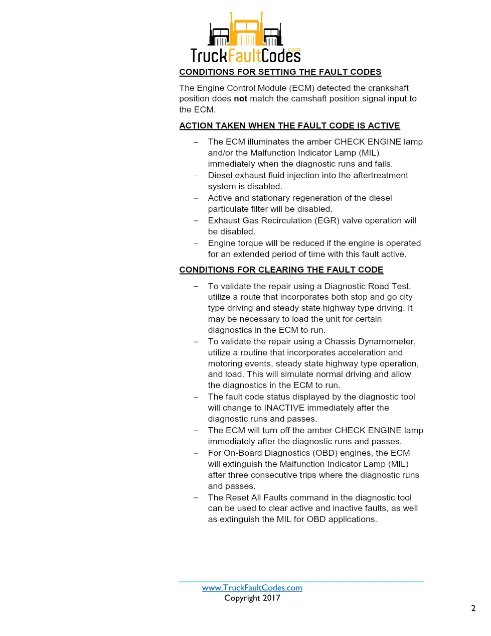 Cummins ISX12 DTC 731 Diagnostic Procedure ? Engine – 7 pages - preview page 2 of 3