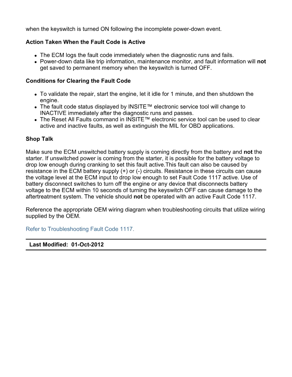 Cummins ISX15 code 1117 troubleshooting document, 14 pages – PDF - preview page 2 of 3