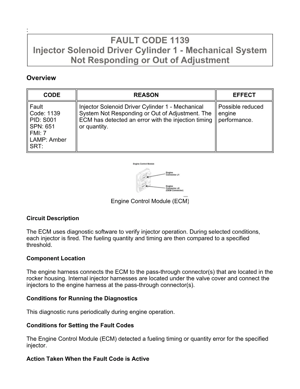 Cummins ISX15 code 1139 troubleshooting document, 6 pages – PDF - preview page 1 of 3