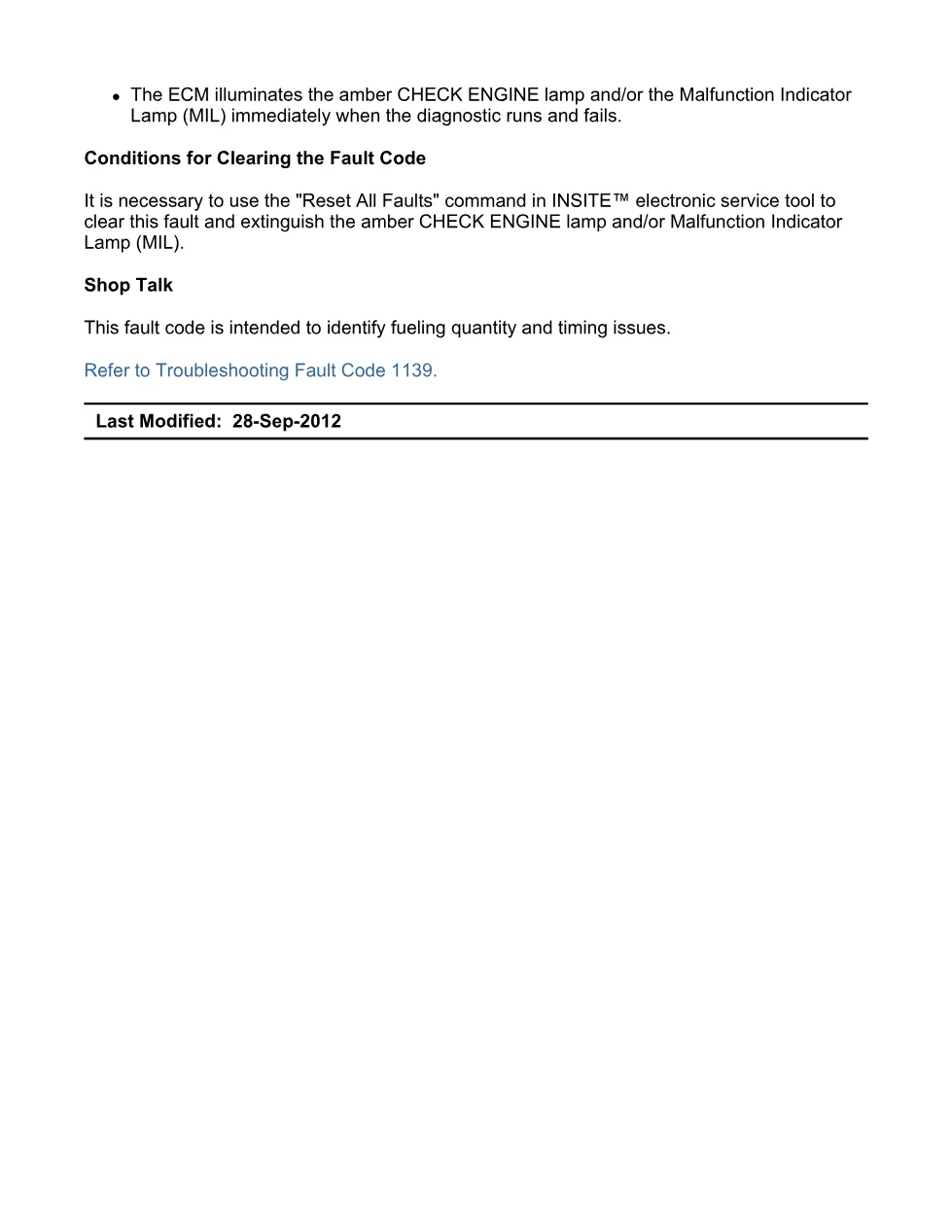 Cummins ISX15 code 1139 troubleshooting document, 6 pages – PDF - preview page 2 of 3