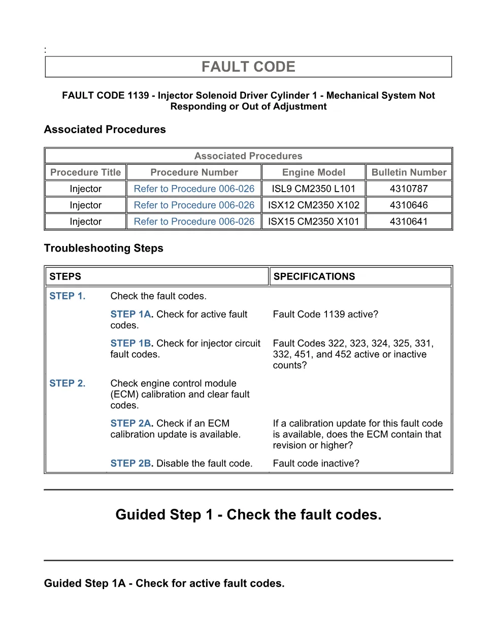 Cummins ISX15 code 1139 troubleshooting document, 6 pages – PDF - page 3 is available after signing in