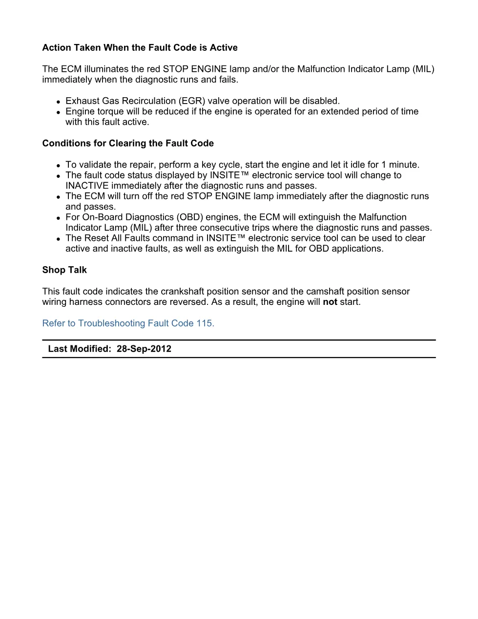 Cummins ISX15 code 115 troubleshooting document, 6 pages – PDF - preview page 2 of 3