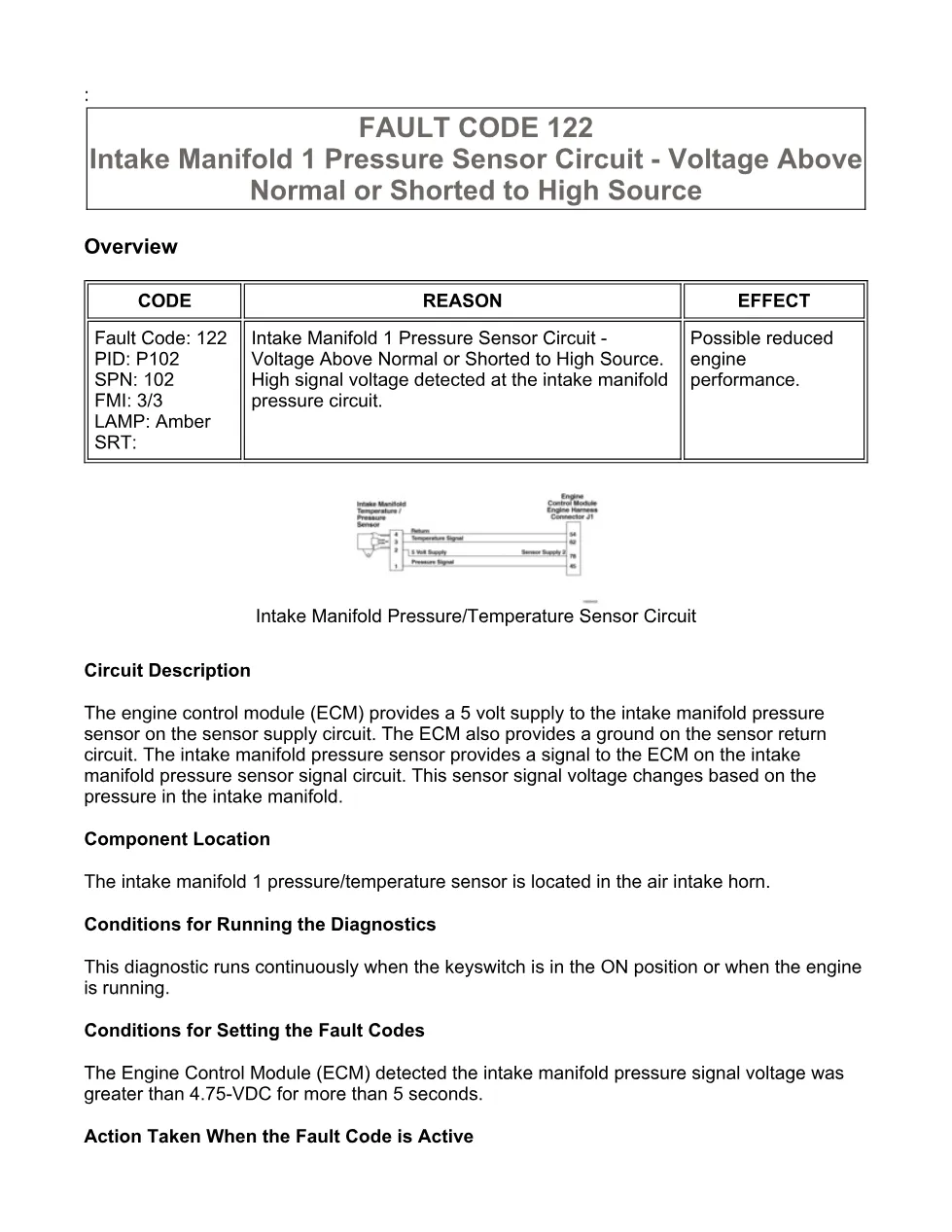 Cummins ISX15 code 122 troubleshooting document, 20 pages – PDF - preview page 1 of 3