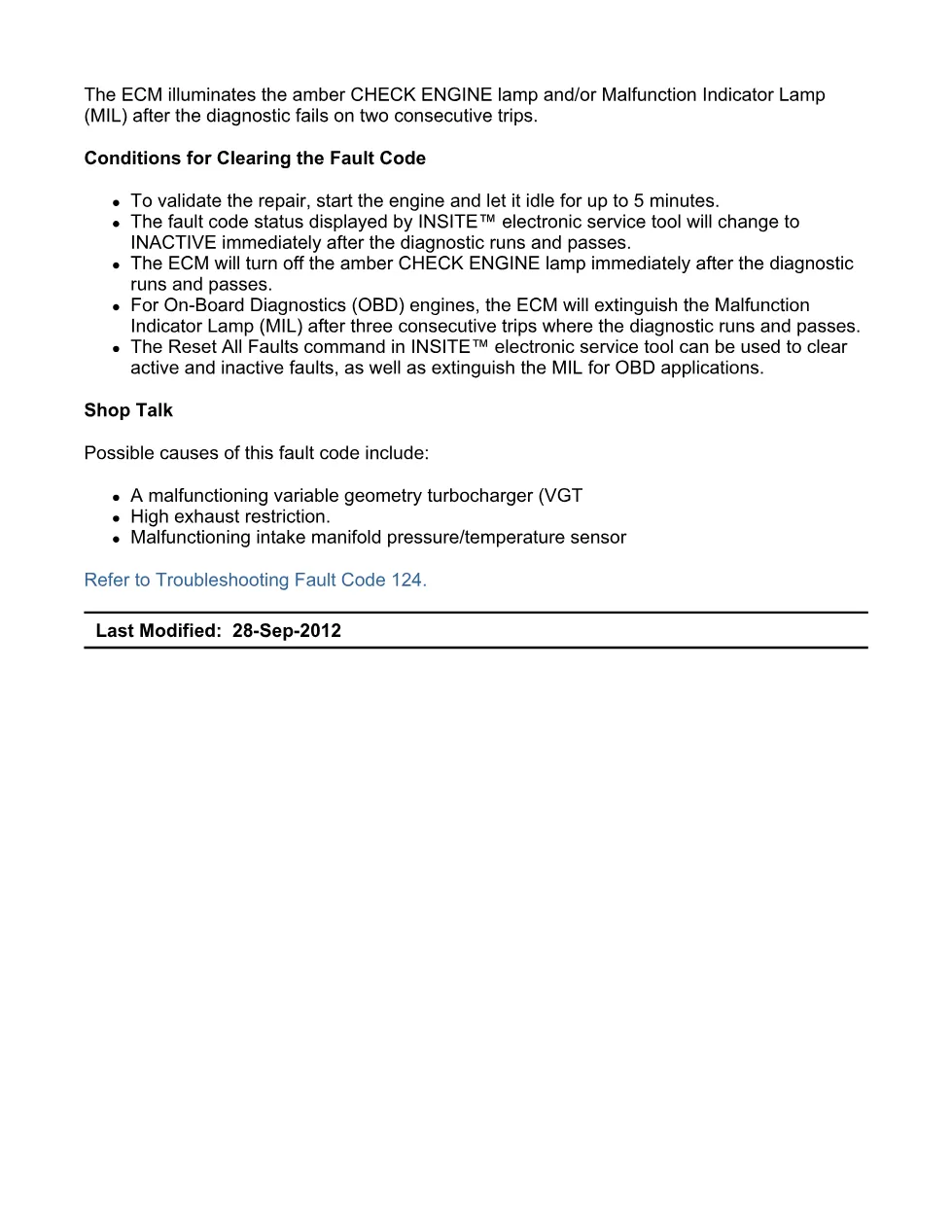 Cummins ISX15 code 124 troubleshooting document, 9 pages – PDF - preview page 2 of 3
