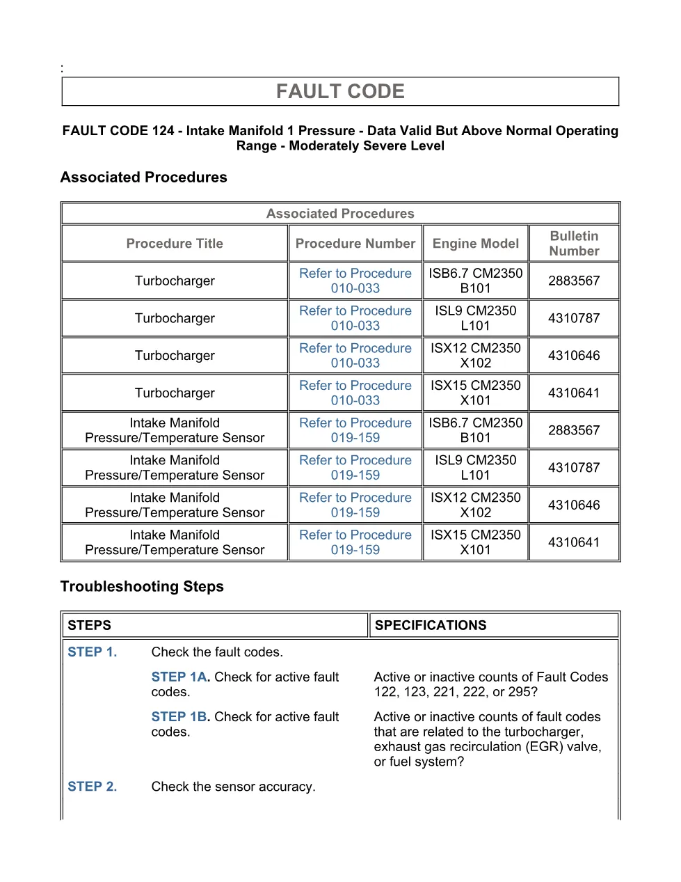 Cummins ISX15 code 124 troubleshooting document, 9 pages – PDF - page 3 is available after signing in