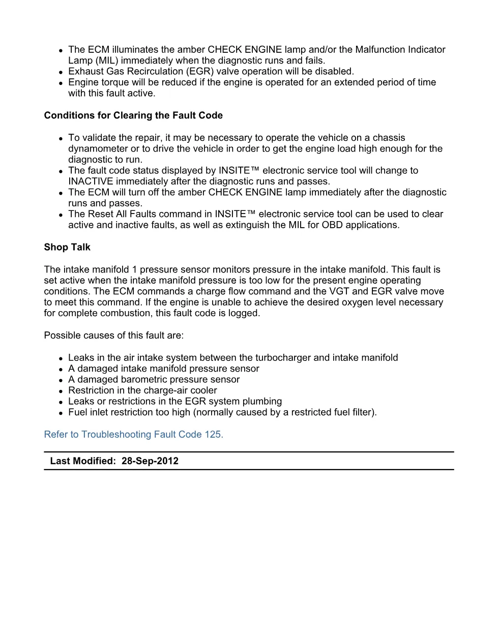 Cummins ISX15 code 125 troubleshooting document, 10 pages – PDF - preview page 2 of 3