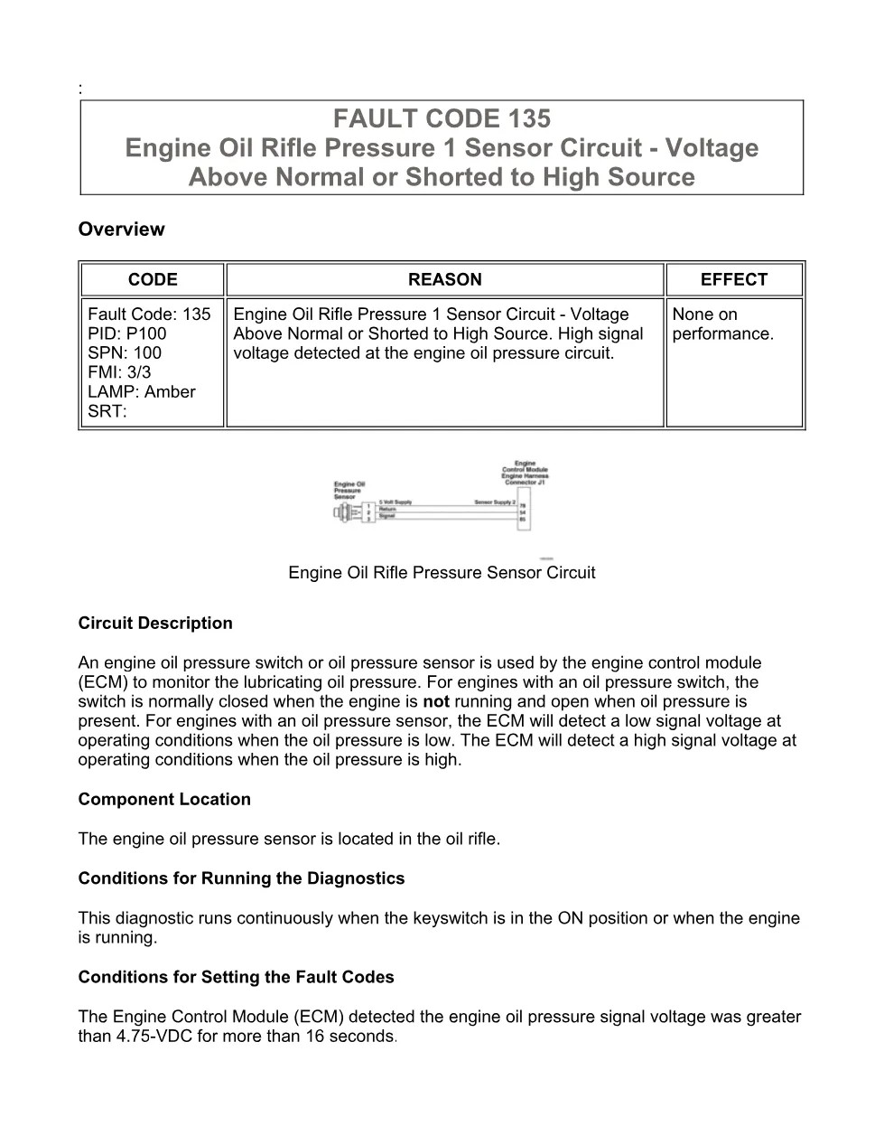 Cummins ISX15 code 135 troubleshooting document, 17 pages – PDF - preview page 1 of 3