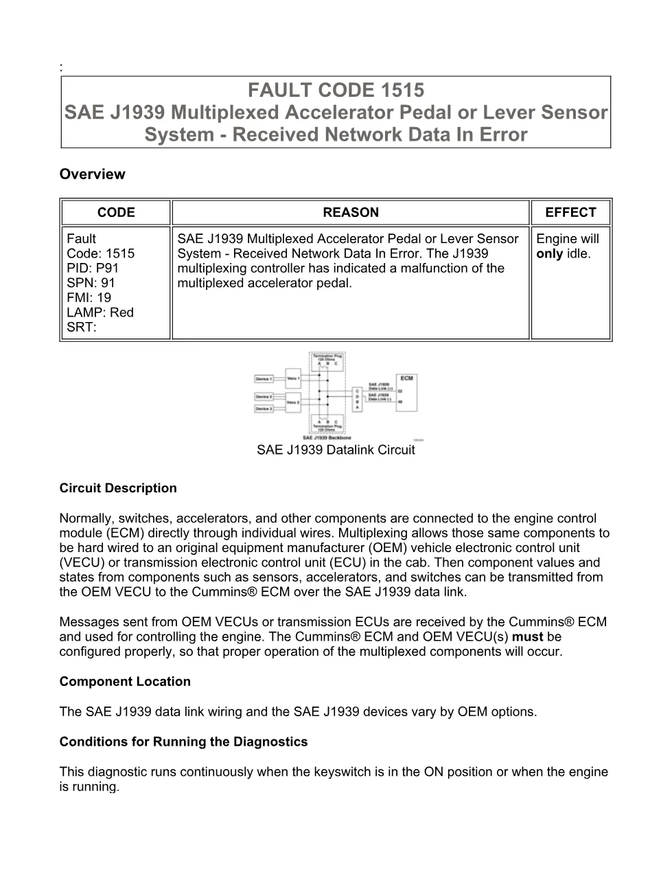 Cummins ISX15 code 1515 troubleshooting document, 6 pages – PDF - preview page 1 of 3