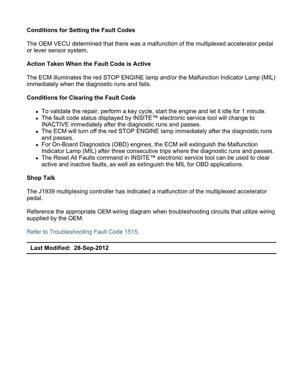 Cummins ISX15 code 1515 troubleshooting document, 6 pages – PDF - preview page 2 of 3