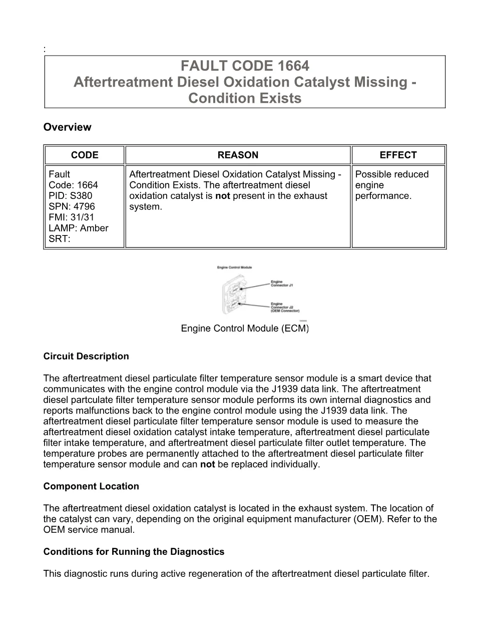 Cummins ISX15 code 1664 troubleshooting document, 9 pages – PDF - preview page 1 of 3