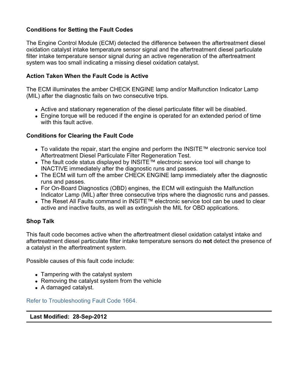 Cummins ISX15 code 1664 troubleshooting document, 9 pages – PDF - preview page 2 of 3