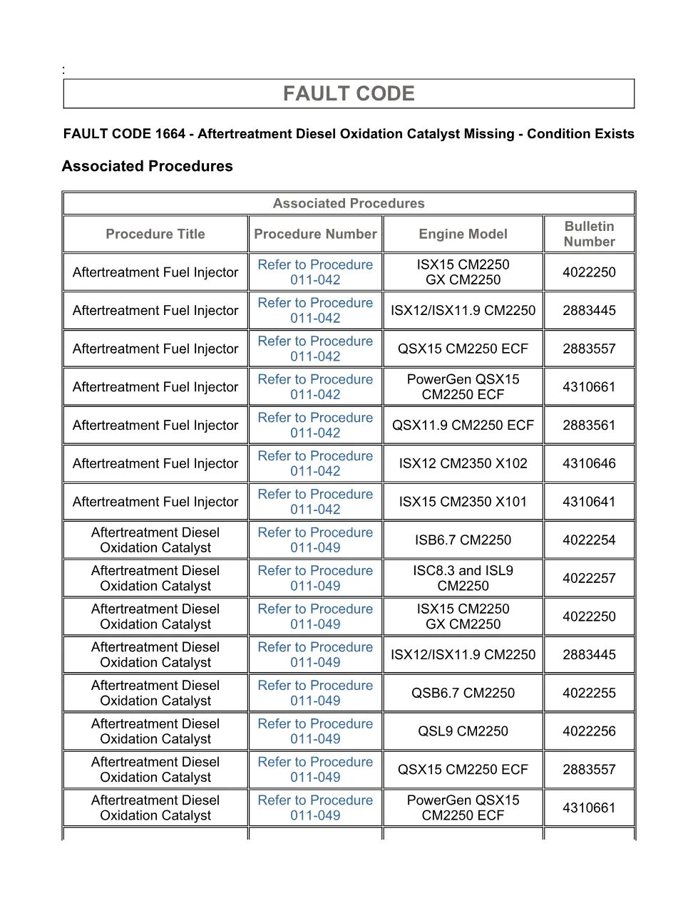 Cummins ISX15 code 1664 troubleshooting document, 9 pages – PDF - page 3 is available after signing in