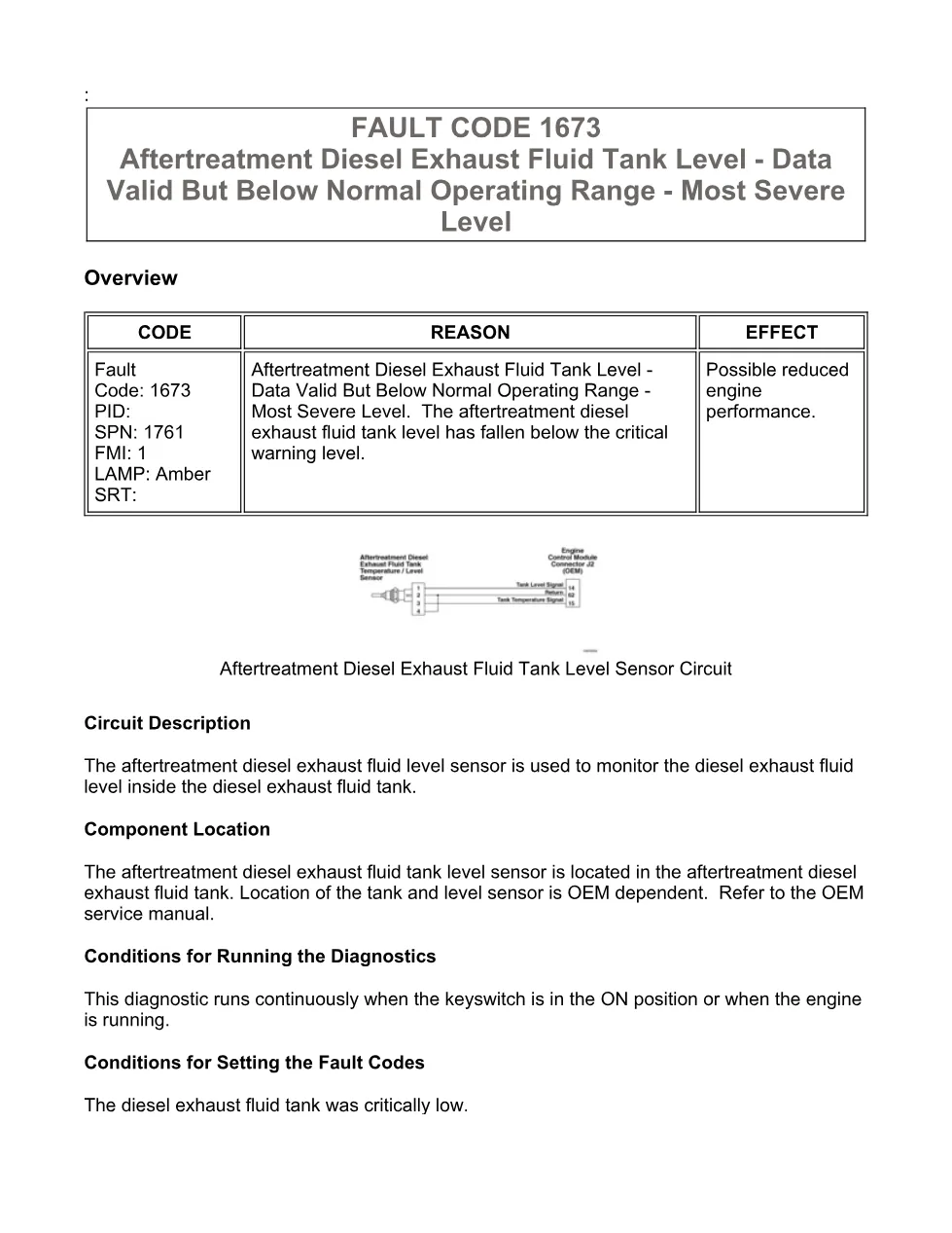 Cummins ISX15 code 1673 troubleshooting document, 5 pages – PDF - preview page 1 of 3