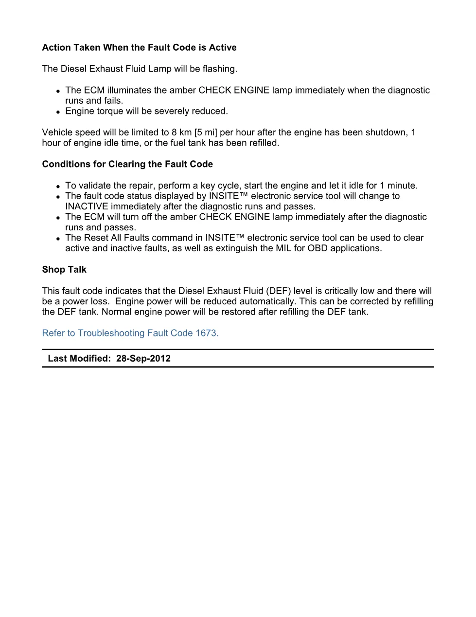 Cummins ISX15 code 1673 troubleshooting document, 5 pages – PDF - preview page 2 of 3