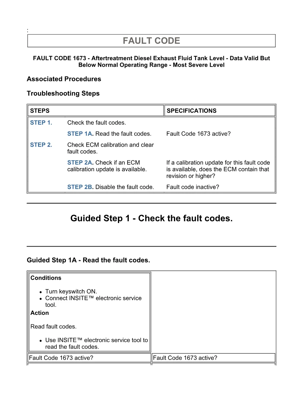 Cummins ISX15 code 1673 troubleshooting document, 5 pages – PDF - page 3 is available after signing in