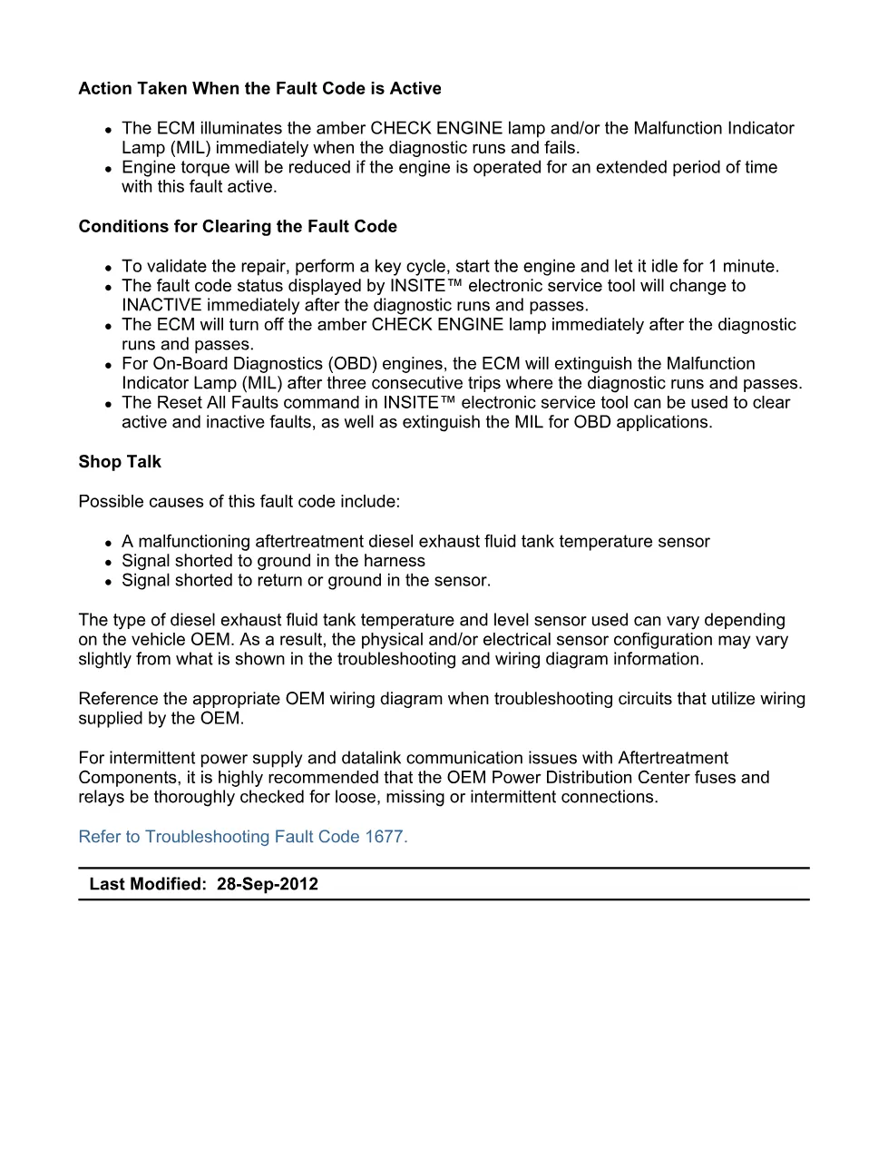 Cummins ISX15 code 1677 troubleshooting document, 12 pages – PDF - preview page 2 of 3