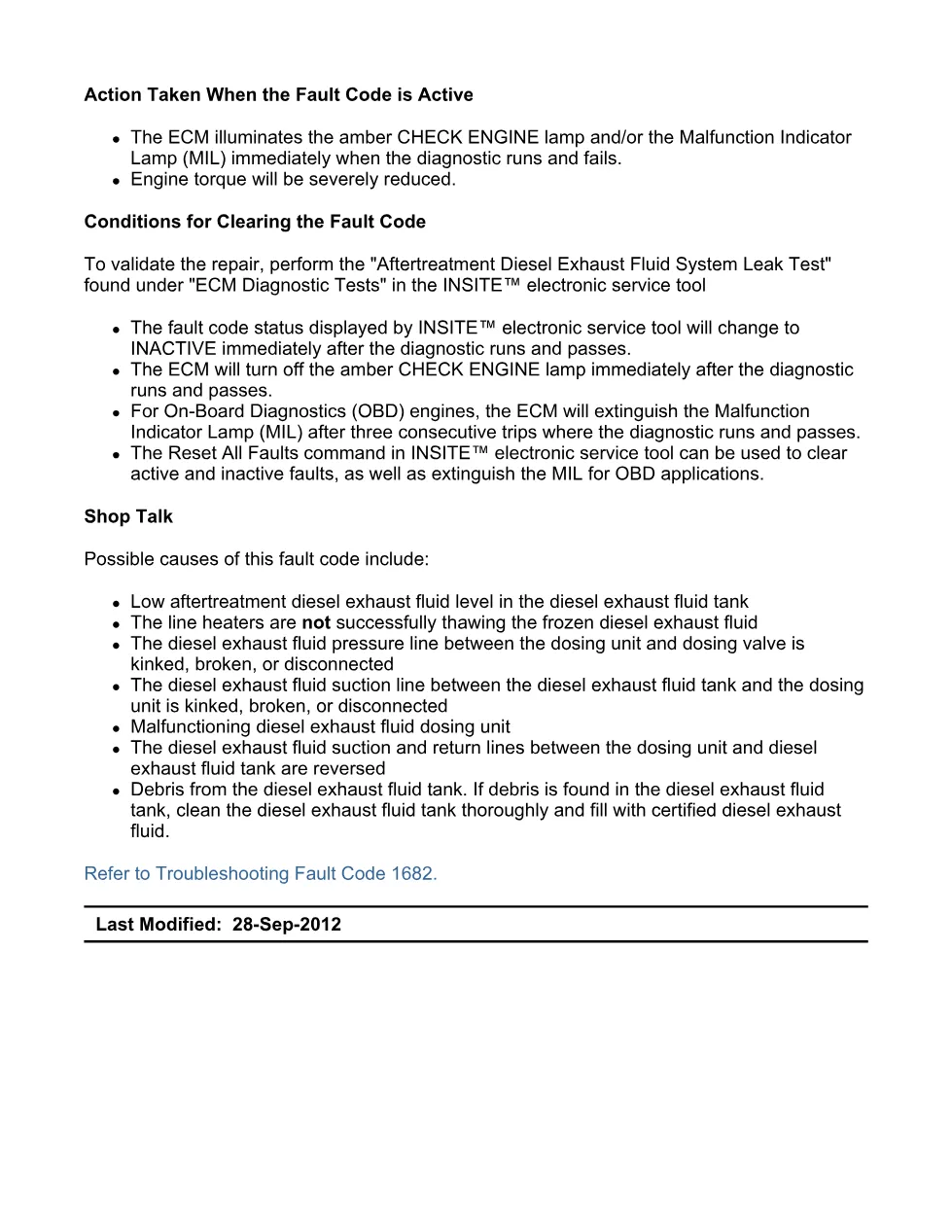 Cummins ISX15 code 1682 troubleshooting document, 15 pages – PDF - preview page 2 of 3