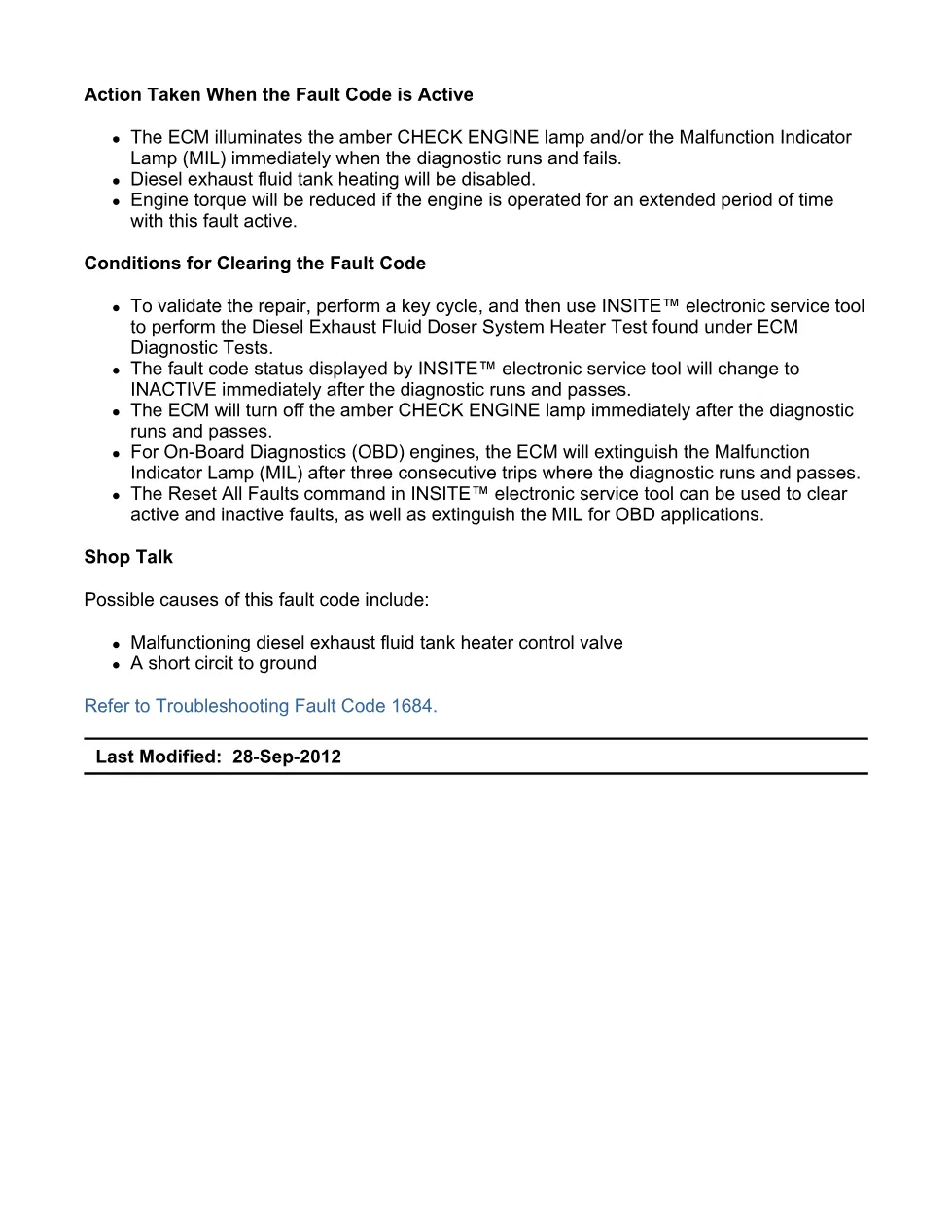 Cummins ISX15 code 1684 troubleshooting document, 11 pages – PDF - preview page 2 of 3