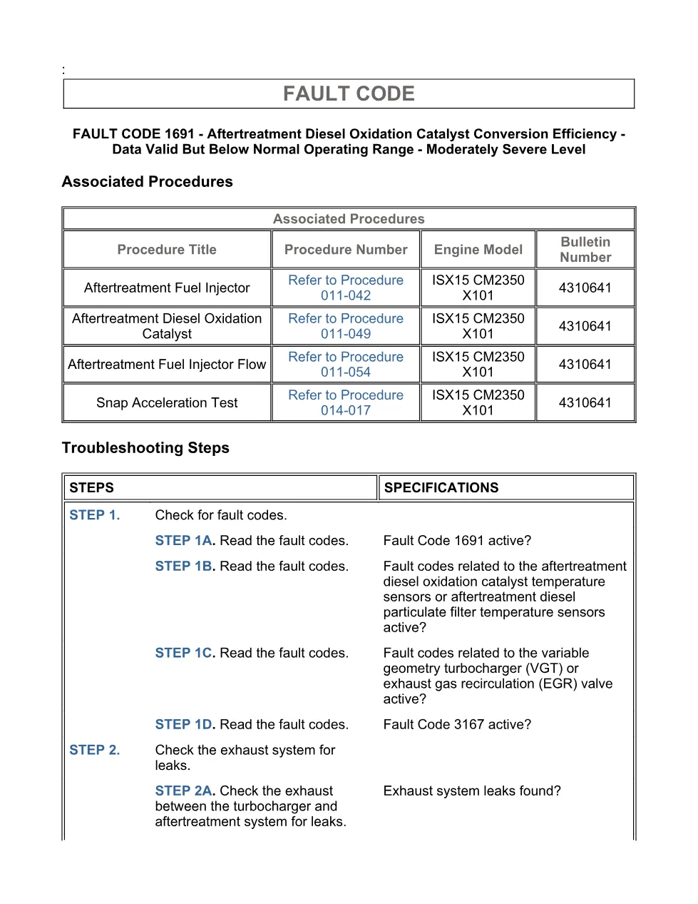 Cummins ISX15 code 1691 troubleshooting document, 12 pages – PDF - page 3 is available after signing in