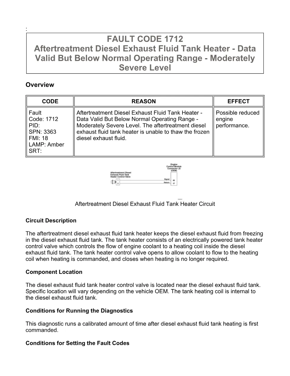 Cummins ISX15 code 1712 troubleshooting document, 8 pages – PDF - preview page 1 of 3