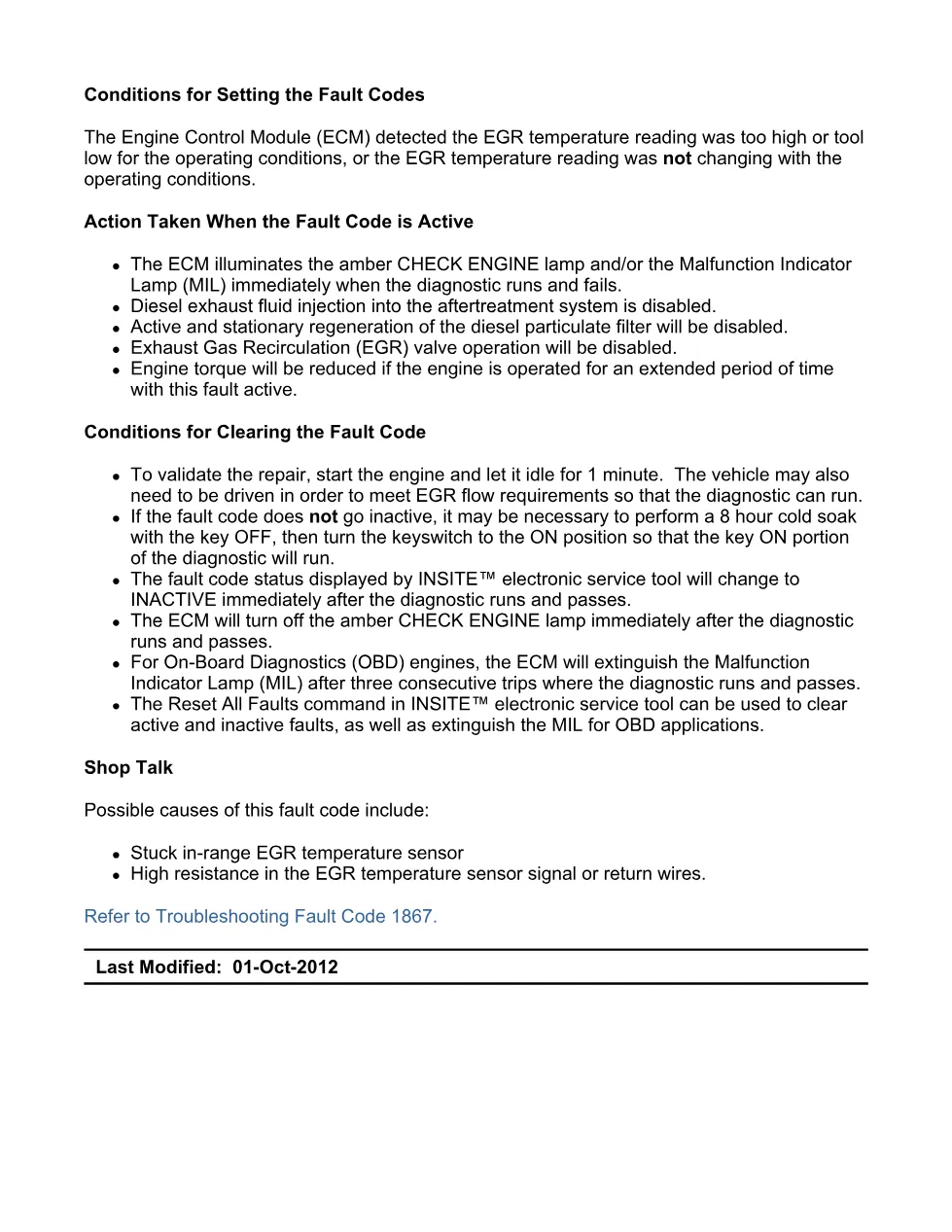 Cummins ISX15 code 1867 troubleshooting document, 12 pages – PDF - preview page 2 of 3