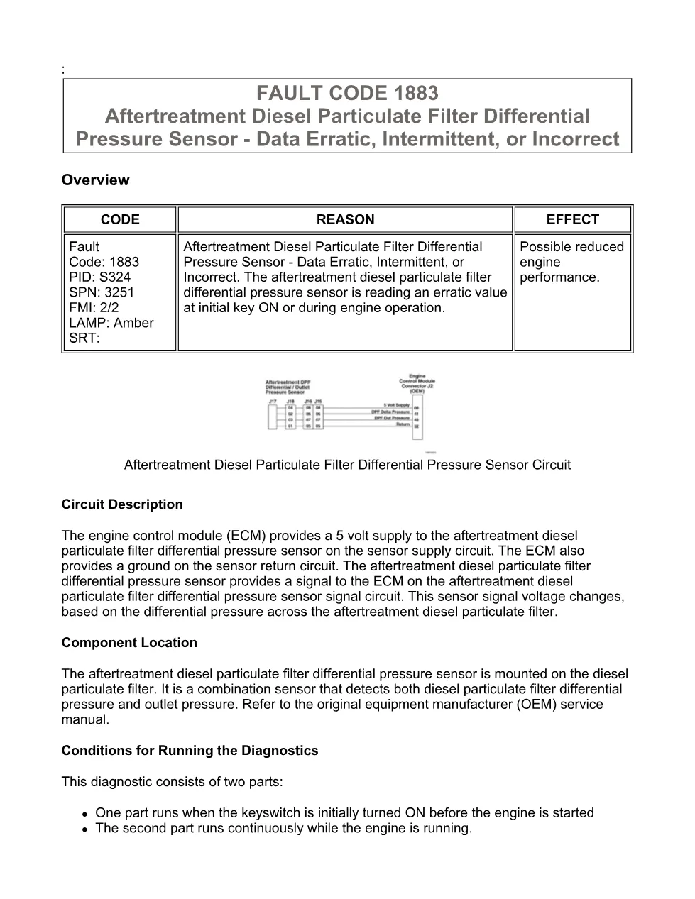 Cummins ISX15 code 1883 troubleshooting document, 18 pages – PDF - preview page 1 of 3