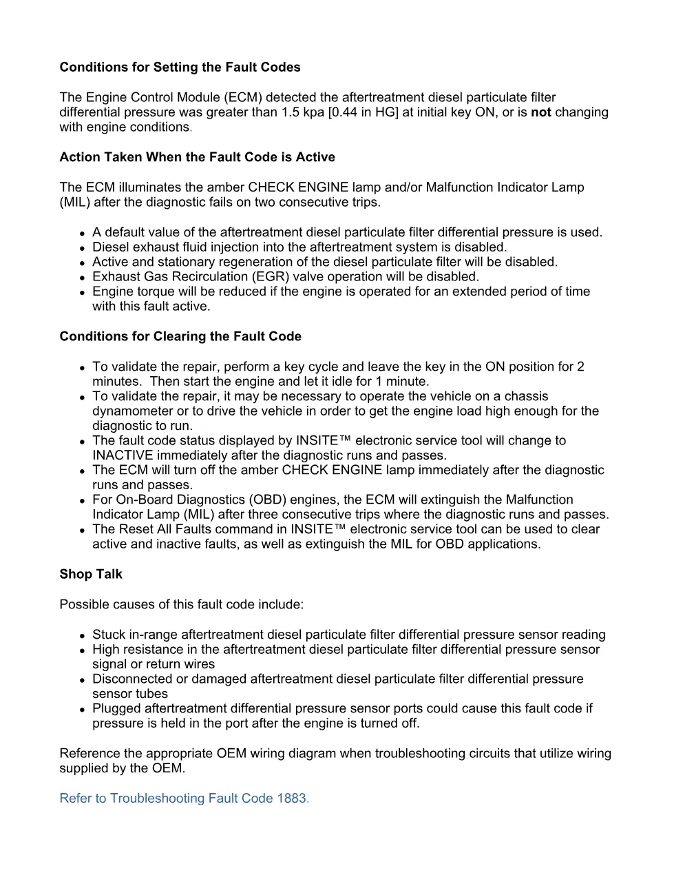 Cummins ISX15 code 1883 troubleshooting document, 18 pages – PDF - preview page 2 of 3
