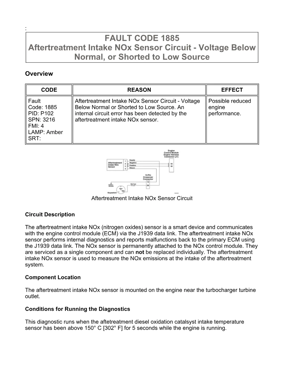 Cummins ISX15 code 1885 troubleshooting document, 6 pages – PDF - preview page 1 of 3