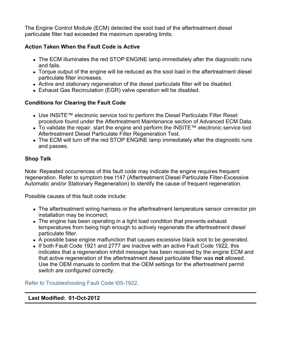 Cummins ISX15 code 1922 troubleshooting document, 20 pages – PDF - preview page 2 of 3
