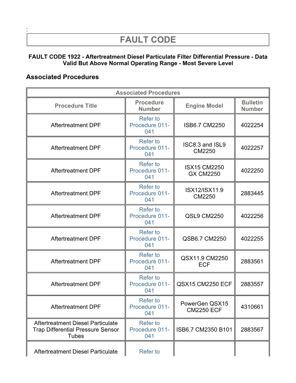 Cummins ISX15 code 1922 troubleshooting document, 20 pages – PDF - page 3 is available after signing in