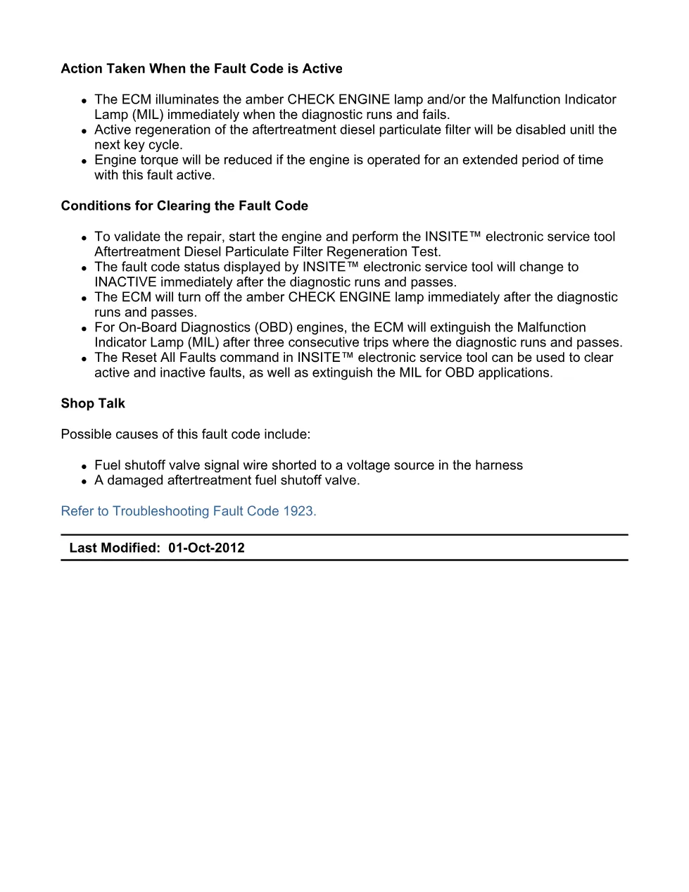 Cummins ISX15 code 1923 troubleshooting document, 11 pages – PDF - preview page 2 of 3