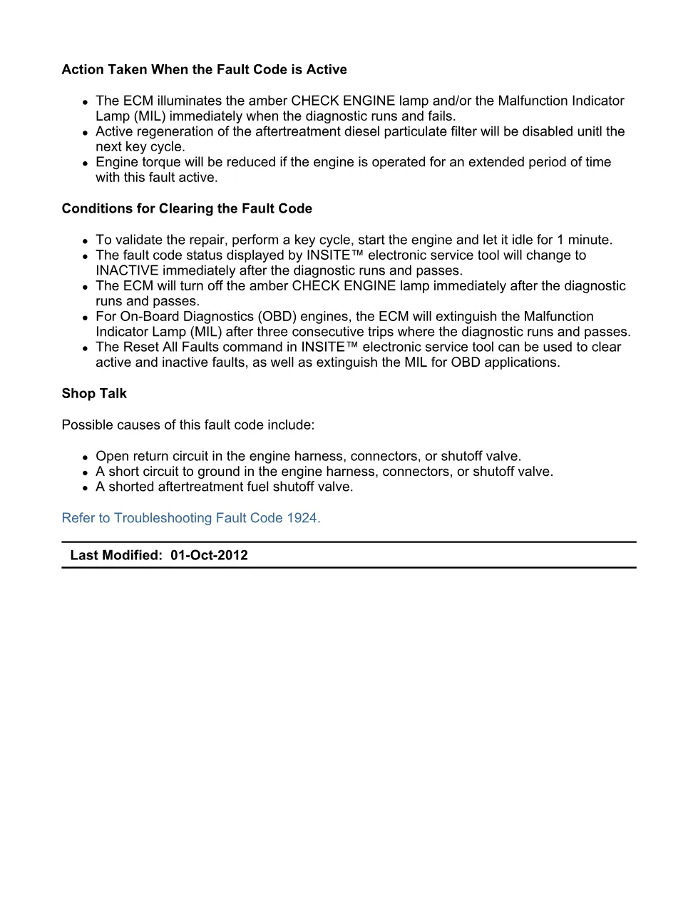 Cummins ISX15 code 1924 troubleshooting document, 14 pages – PDF - preview page 2 of 3