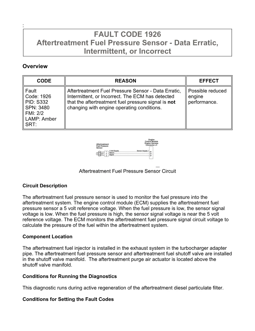 Cummins ISX15 code 1926 troubleshooting document, 16 pages – PDF - preview page 1 of 3