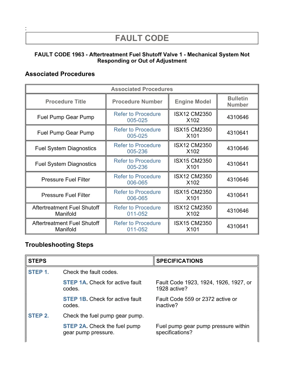 Cummins ISX15 code 1963 troubleshooting document, 9 pages – PDF - page 3 is available after signing in