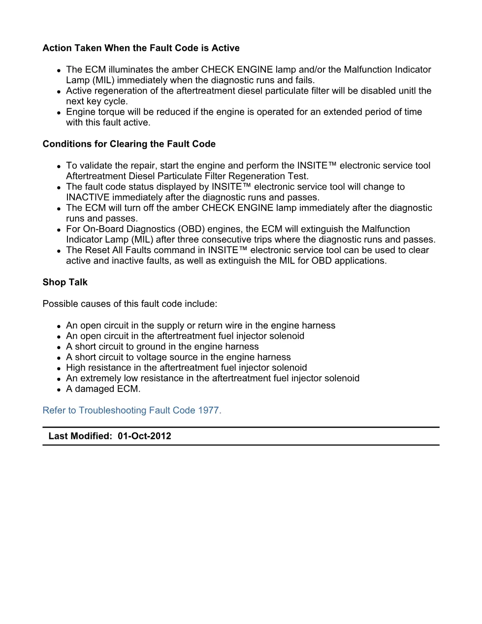 Cummins ISX15 code 1977 troubleshooting document, 17 pages – PDF - preview page 2 of 3