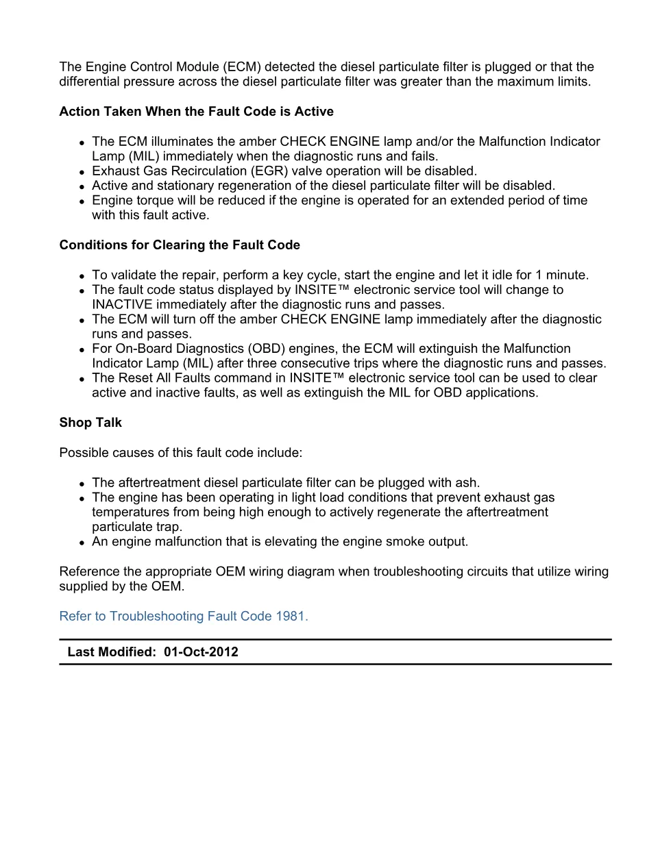 Cummins ISX15 code 1981 troubleshooting document, 10 pages – PDF - preview page 2 of 3