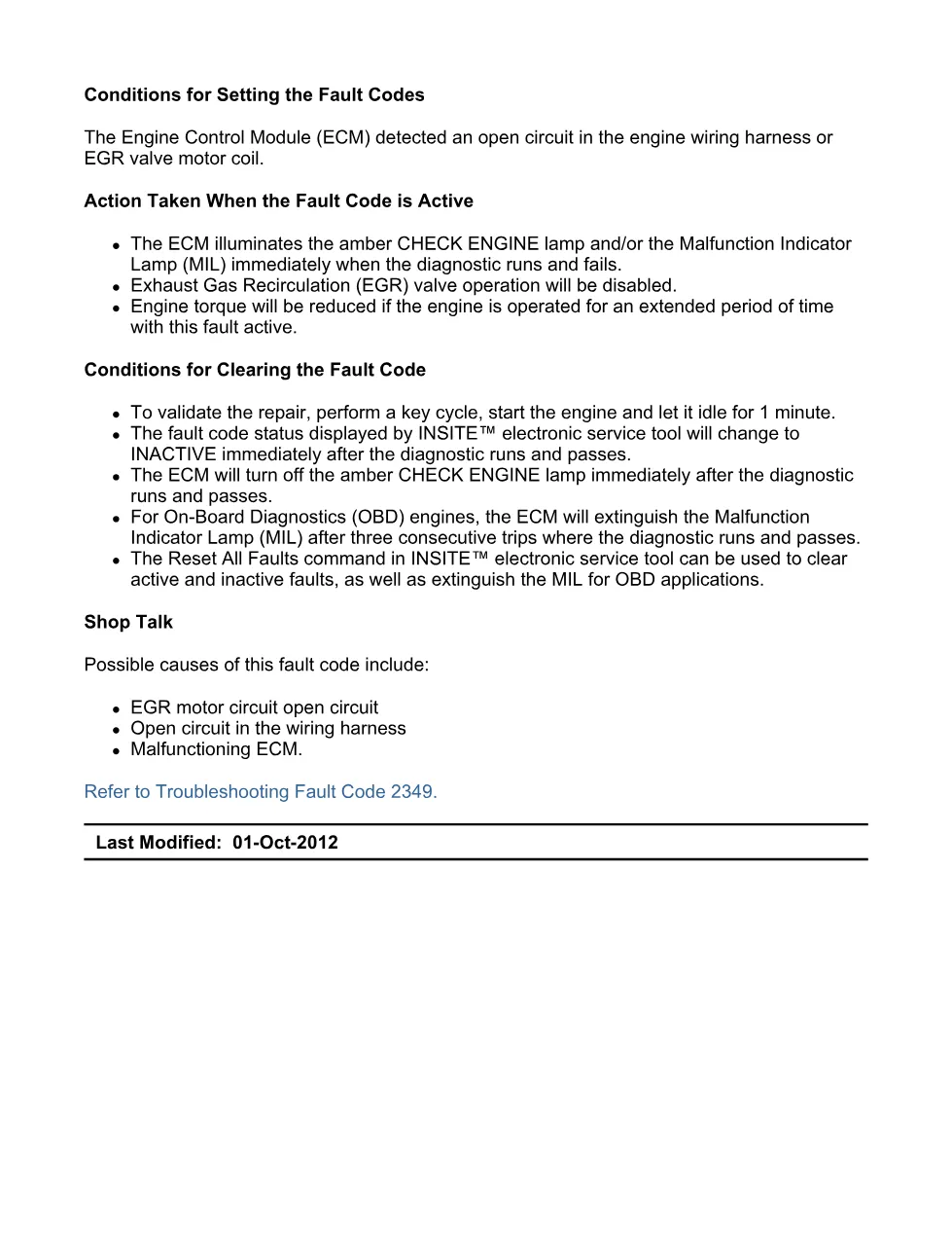 Cummins ISX15 code 2349 troubleshooting document, 13 pages – PDF - preview page 2 of 3