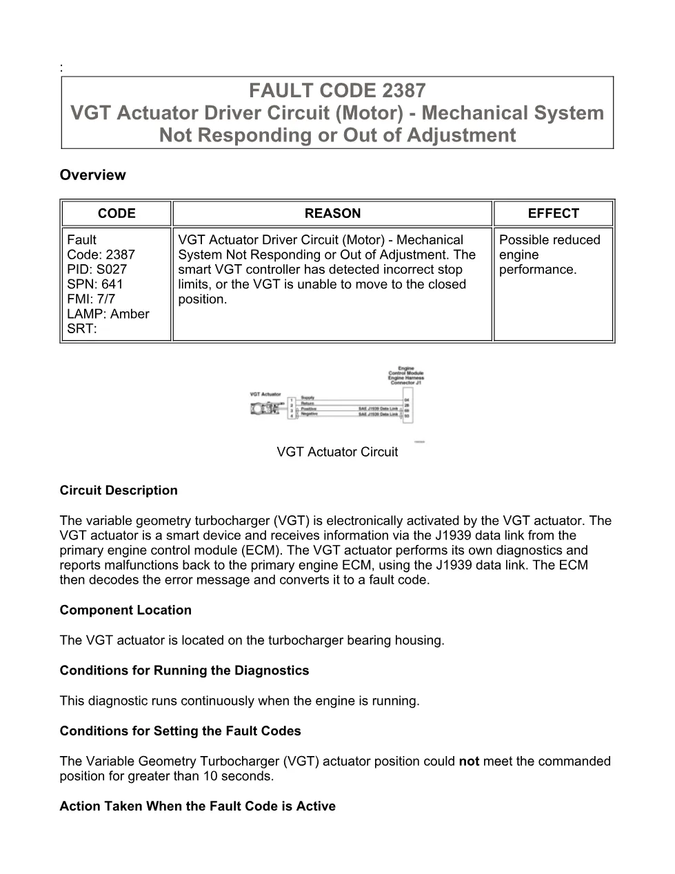 Cummins ISX15 code 2387 troubleshooting document, 2 pages – PDF - preview page 1 of 2