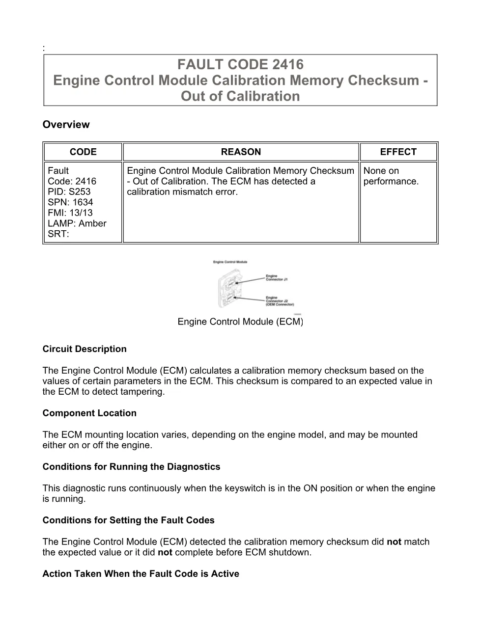 Cummins ISX15 code 2416 troubleshooting document, 3 pages – PDF - preview page 1 of 3