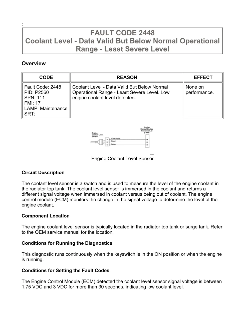 Cummins ISX15 code 2448 troubleshooting document, 6 pages – PDF - preview page 1 of 3