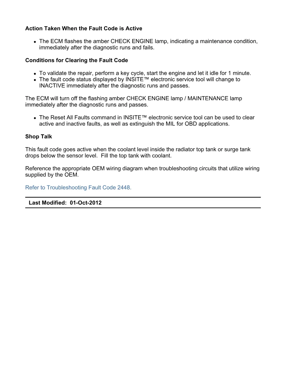 Cummins ISX15 code 2448 troubleshooting document, 6 pages – PDF - preview page 2 of 3
