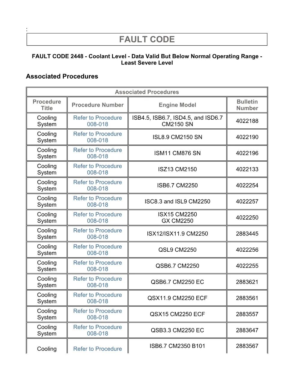 Cummins ISX15 code 2448 troubleshooting document, 6 pages – PDF - page 3 is available after signing in