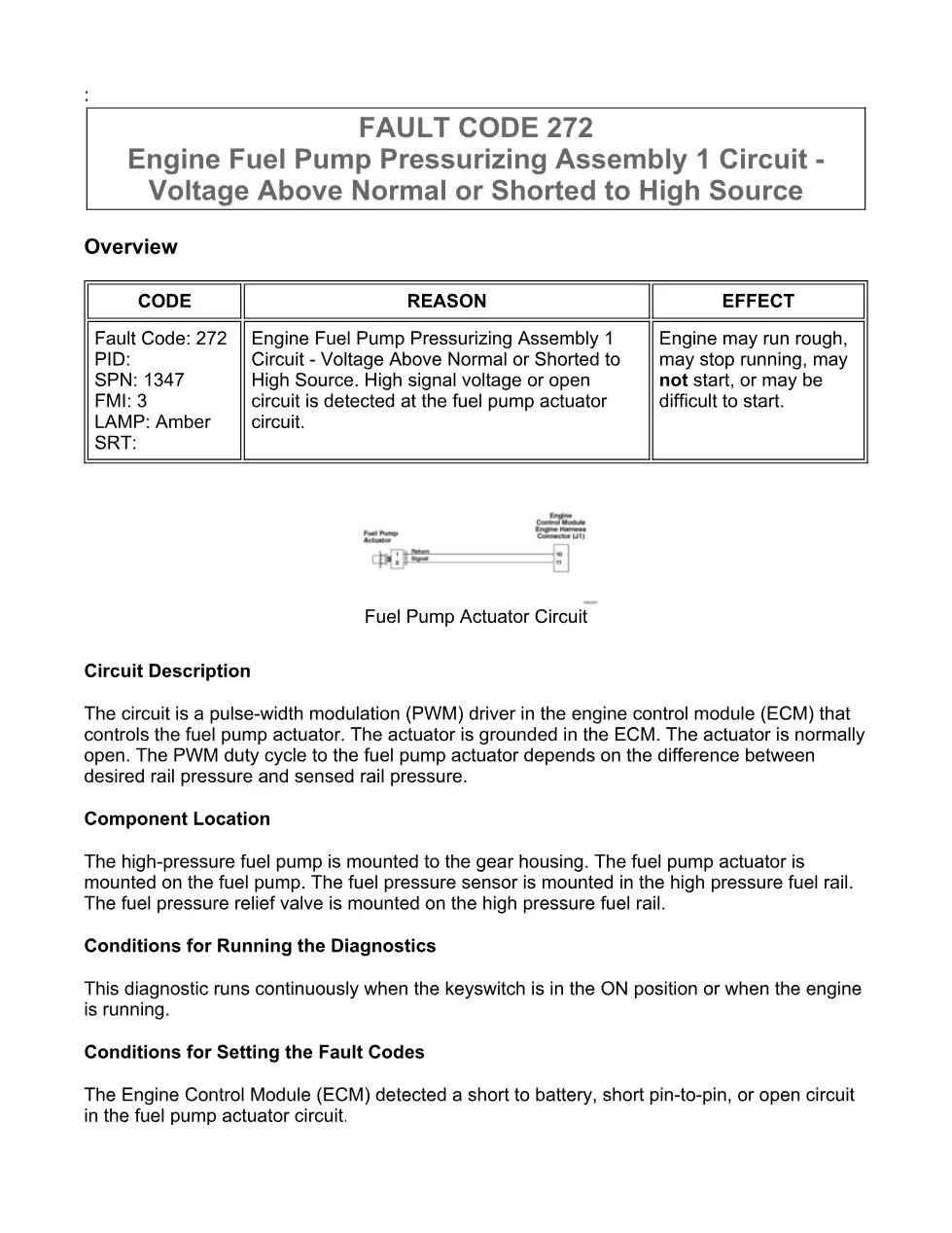 Cummins ISX15 code 272 troubleshooting document, 18 pages – PDF - preview page 1 of 3
