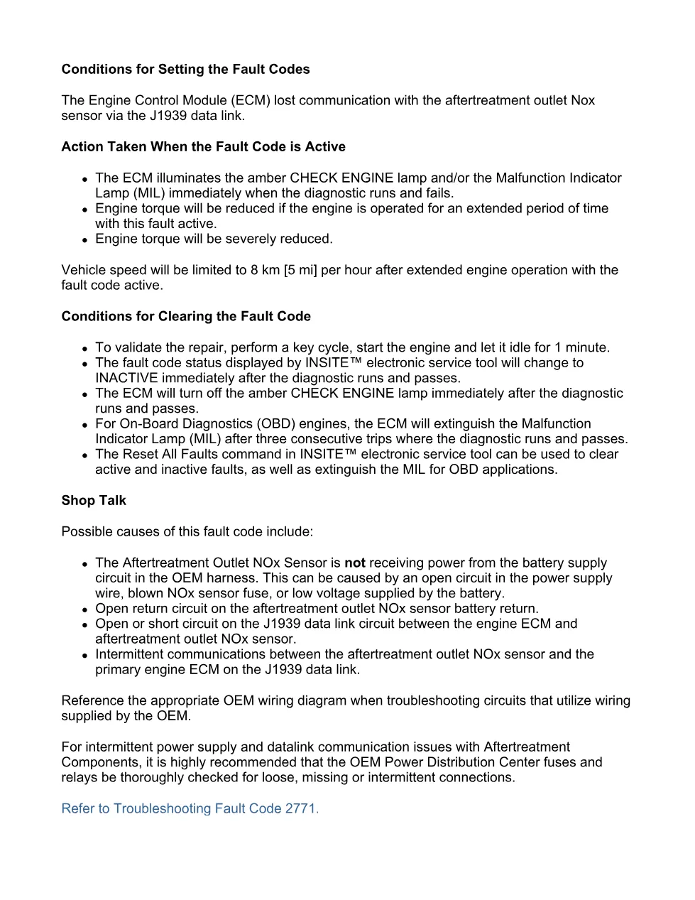 Cummins ISX15 code 2771 troubleshooting document, 20 pages – PDF - preview page 2 of 3