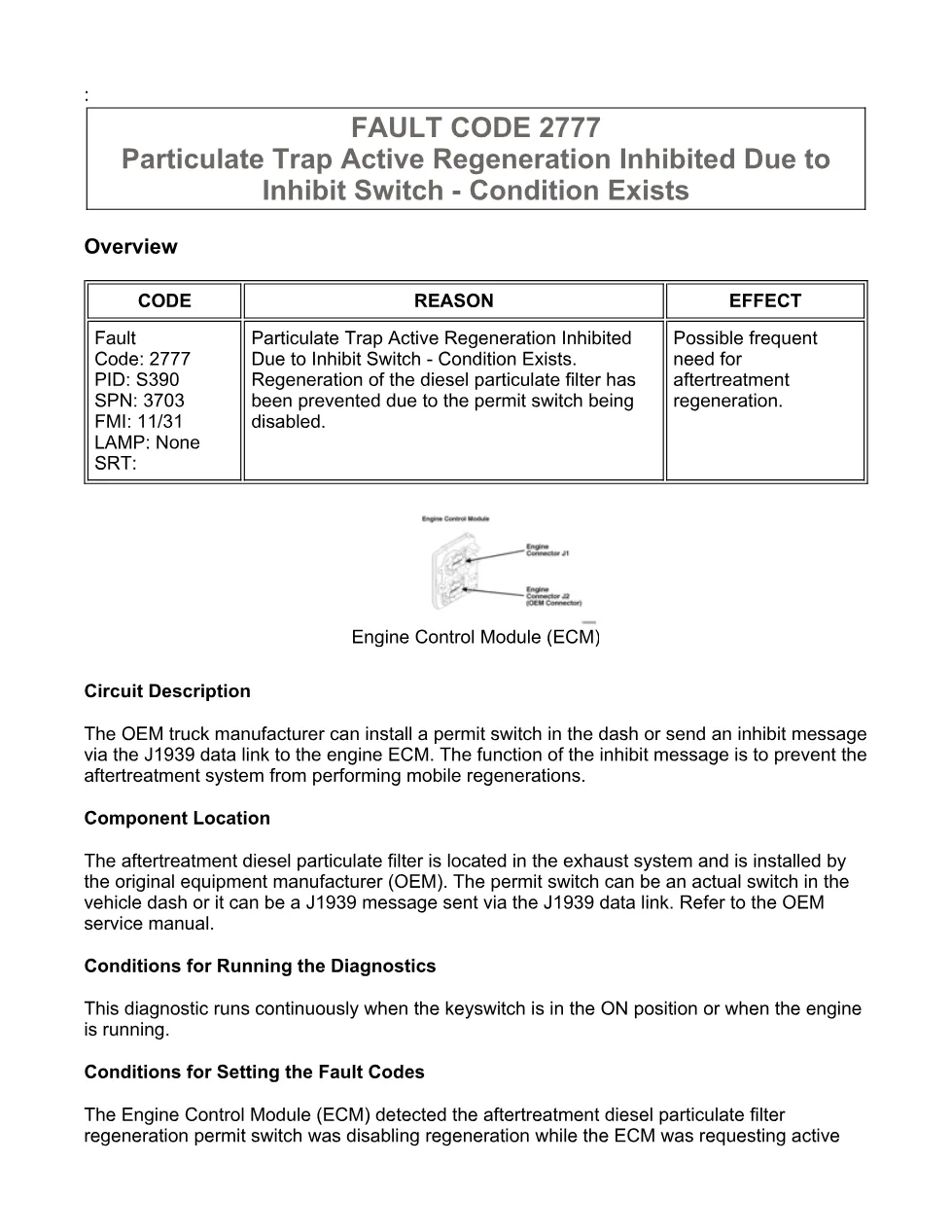 Cummins ISX15 code 2777 troubleshooting document, 7 pages – PDF - preview page 1 of 3