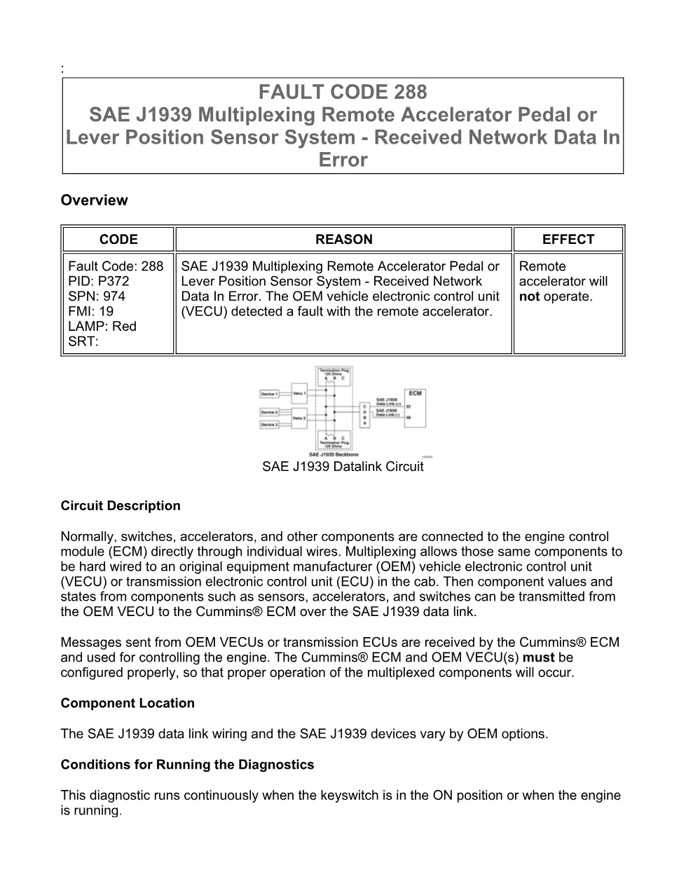 Cummins ISX15 code 288 troubleshooting document, 10 pages – PDF - preview page 1 of 3