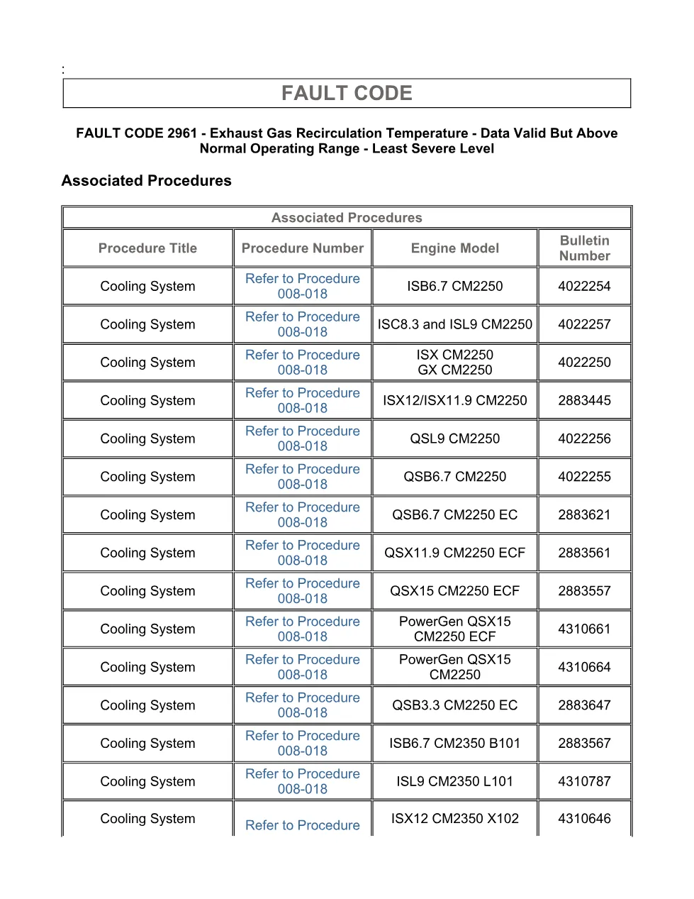 Cummins ISX15 code 2961 troubleshooting document, 12 pages – PDF - page 3 is available after signing in