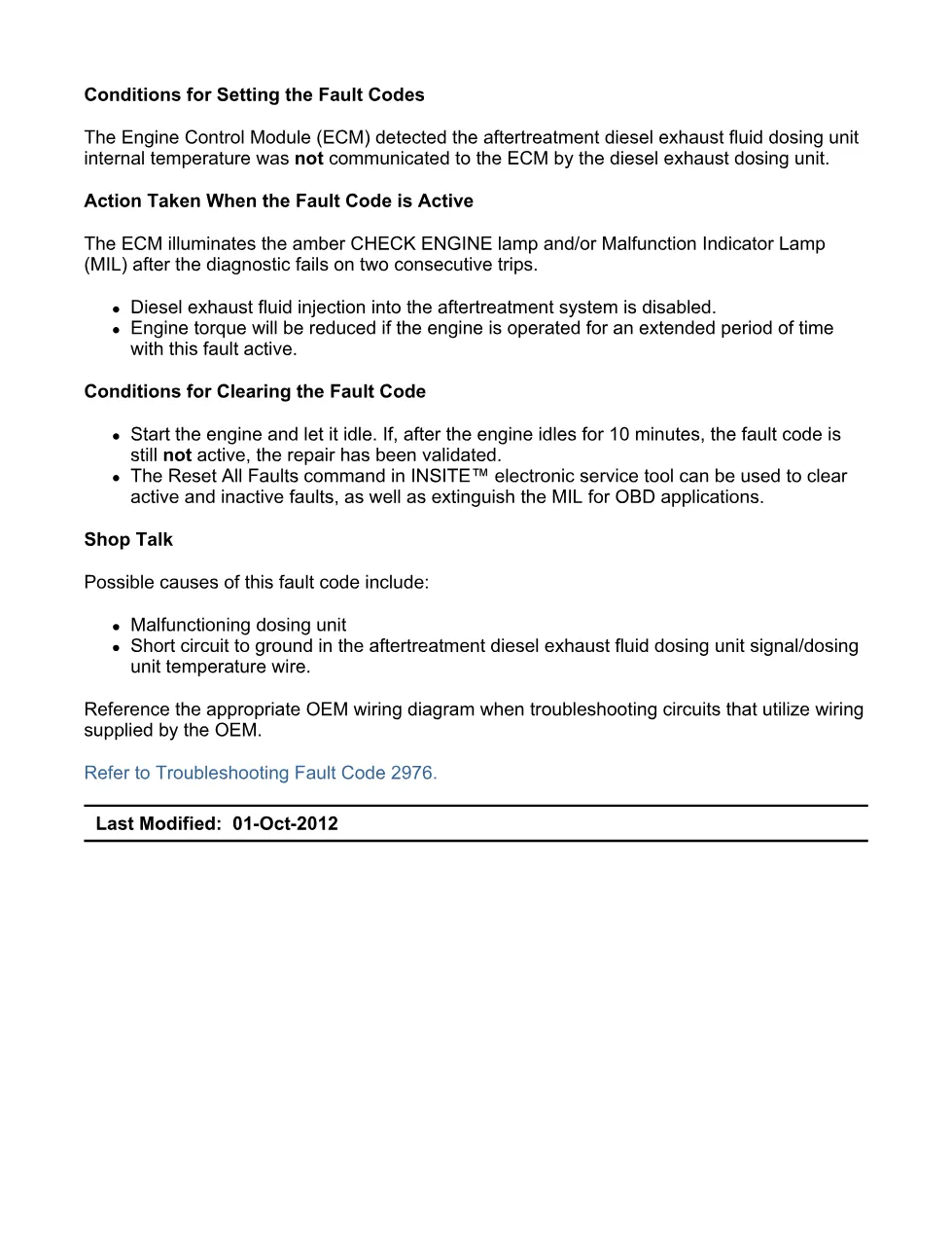Cummins ISX15 code 2976 troubleshooting document, 10 pages – PDF - preview page 2 of 3
