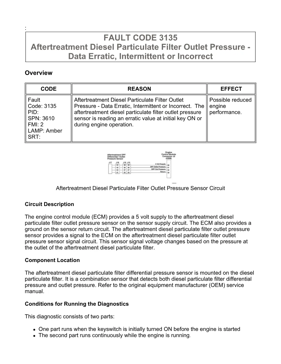 Cummins ISX15 code 3135 troubleshooting document, 19 pages – PDF - preview page 1 of 3