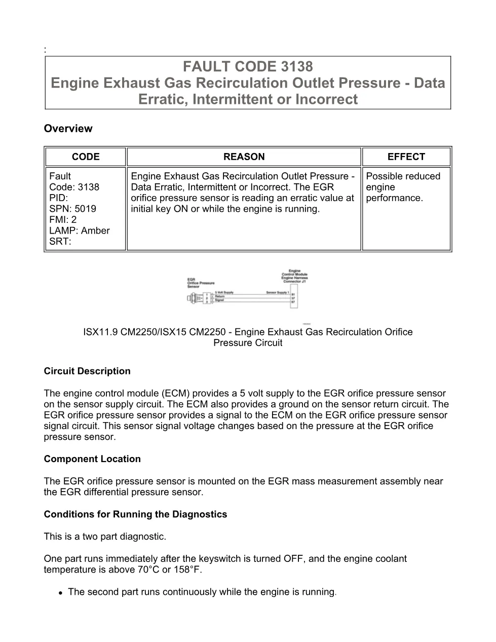 Cummins ISX15 code 3138 troubleshooting document, 13 pages – PDF - preview page 1 of 3